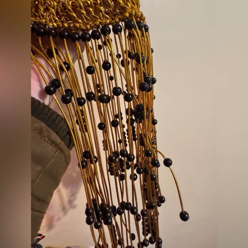 Vintage cleopatra wig Gold with beads